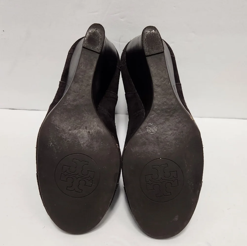 Tory Burch Adrienne Suede Wedge Ankle Booties in‎ Brown